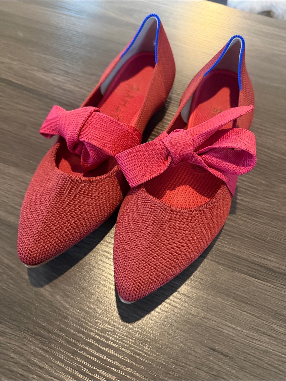 Kate Spade Red Flats with Bow Accent